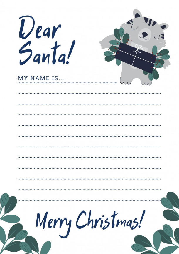 Santa Letter Blue and Green